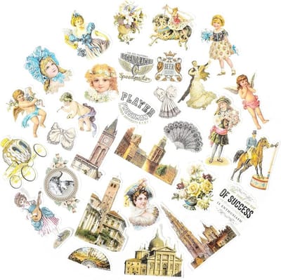 60x Washi stickers - Retro - Vintage - Jaren 60 - 60's - Bullet journal - Scrapbooking - Laptopstickers - Decoratie - Washi tape stickers - Planner - Journaling - Knutselen - DIY - Jonyx