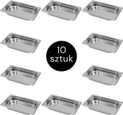 MEGA-M Gastronorm - GN 1/4 Set van 10 stuks - 265x162x40 mm - Roestvrij Staal