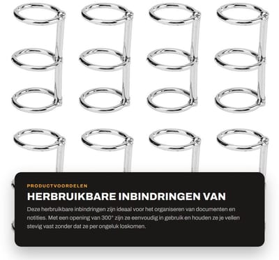 Dailygoods- Inbindringen Gegalvaniseerd Metaal - Herbruikbare Notebookringen - 3 Gaten - Losbladige Binding - Robuust Ontwerp - Superieure Functionaliteit - Notitieboekringen
