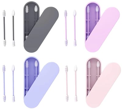 carmdering - Herbruikbare Siliconen Oorstokjes - Duurzame Oorreinigers - Hygiënische Verzorgingstools - Dubbelzijdig Ontwerp - Wasbaar Met Warm Water - Medisch Grade Siliconen - Niet-Toxisch En Geurloos - Veilig Voor Volwassenen En Kinderen - 8 Stuks