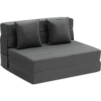 VEVOR 3-in-1 opvouwbare slaapbank met 2 kussens en wasbare hoes, slaapbank van 25D traagschuim, bank voor woonkamer/slaapkamer, donkergrijs (TWIN XL / 1950x1005x150mm)