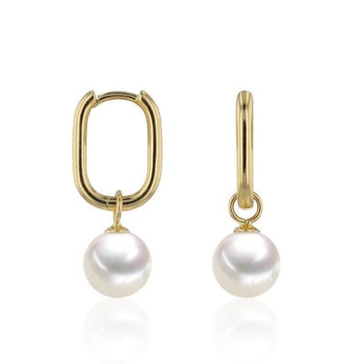 Luna-Pearls - 311.2130 - Oorbellen - Dames - 585 Geelgoud - Zoetwatercultuurparel