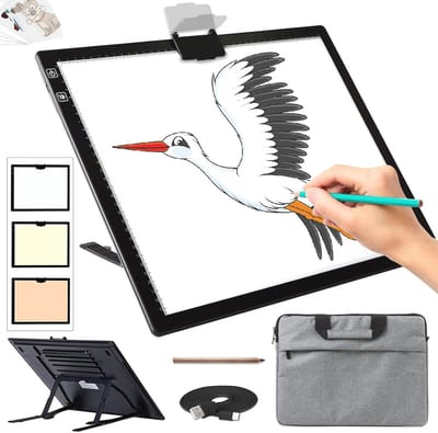 Draagbare A3 Lichttafel voor Diamond Painting met 6 Helderheidsniveaus en 3 Kleurtemperaturen