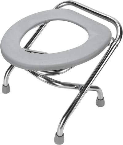 Opvouwbare toiletstoel - Draagbare toilet - Thuiszorg mobiliteit - Antislip basis - 30cm hoogte