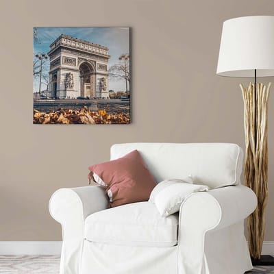 Canvas print DD123286 ArcDeTriomphe A.S. Création 0,5 x 0,5 m Beige / Creme Kantoor Hal/Gang Keuken Slaapkamer Woonkamer