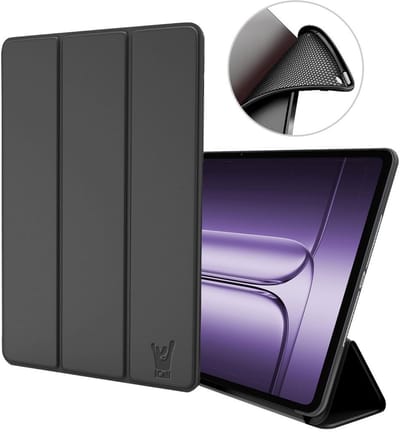 Hoes geschikt voor OnePlus Pad 3 (13.2 inch - 2025) – Tri-Fold Smart Bookcase met Auto/Wake Functie – Zwart