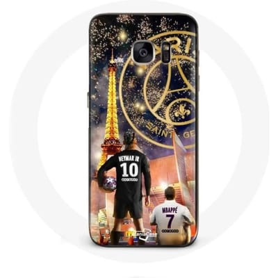 Coque pour Samsung Galaxy S7 PSG Neymar et Mbappé Joyeux noël