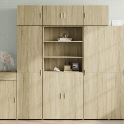 vidaXL - Opbergkast - 80x42,5x225 - cm - bewerkt - hout - sonoma - eikenkleurig