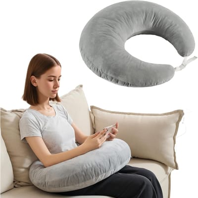 Steunkussen - U-vormig kussen - Haakkussen - Speelleeskussen - Beenkussen - Rugkussen - Schootkussen voor op bed of bank - 68 x 50 x 20 cm