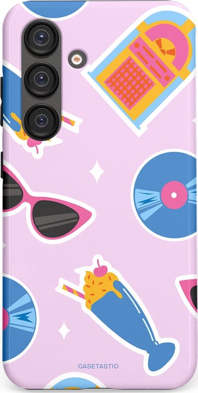 Casetastic Hoesje Geschikt voor Samsung S25 - Stijlvolle Beschermende Duo-layer Case - Jukebox vibes