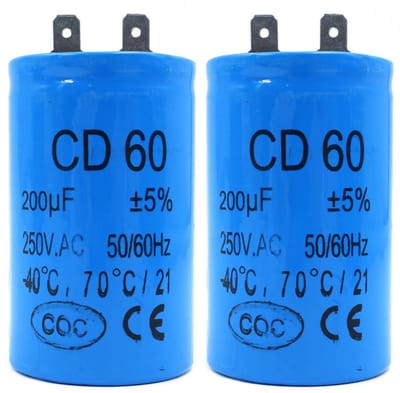 Dailygoods - Motor Start Capacitor - 200UF - 50x100mm - Circulaire Capacitor - Geschikt voor motoren en wasmachines - Hoogwaardige kwaliteit