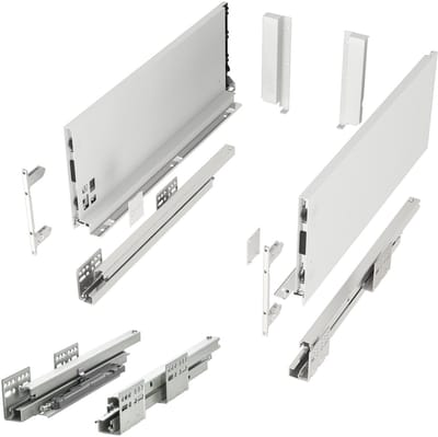 SOTECH Ladesysteem JUNKER SLIM met Push to Open (wit, hoogte 167 mm, diepte 300 mm, belastbaar tot 35 kg) keukenlade met 13 mm slanke ladeframes