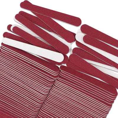 Nagelvijltjes Set 100 Stuks Dubbelzijdig 180/240 Korrel - Houten Stokjes voor Acryl en Natuurlijke Nagels - Compact Manicuregereedschap voor onderweg