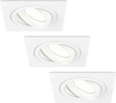 Ledvion - 3X LED Inbouwspot Sevilla - Dimbaar - 3W - 4000K - Ø92 mm - Wit