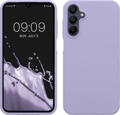kwmobile telefoonhoesje geschikt voor Samsung Galaxy A15 5G - Hoesje met siliconen coating - Smartphone case in lavendel