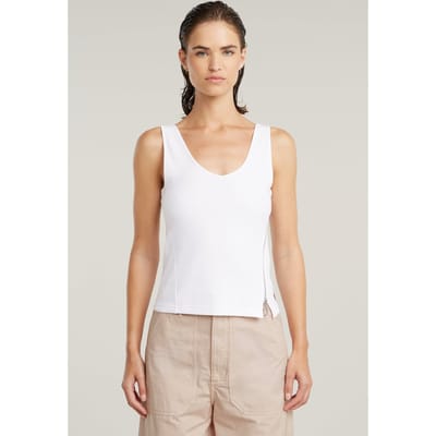 G-Star Asymmetrical Zip Slim Tank Top White Taglia: S | Canottiere Outlet | Donna | Bianco