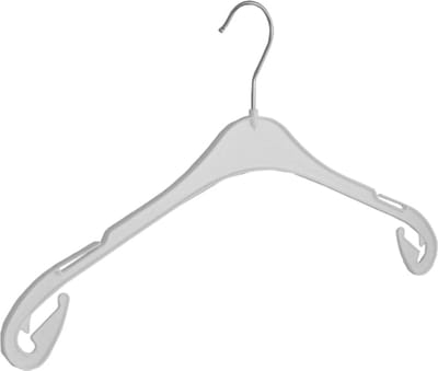 De Kledinghanger Gigant - Kledinghanger - Volwassenen - T43 - 20 Stuks - Blousehanger - Shirthanger - Kunststof - Wit - Rokinkepingen - 43 cm - Kleerhanger - T-Serie (T43_01/20)