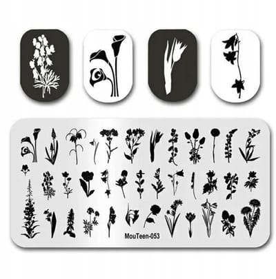 Born Pretty MouTeen - Nagelstempelplaat - Kwiatki - 12x6 cm