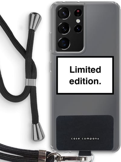 Hoesje met koord geschikt voor Samsung Galaxy S21 Ultra hoesje met Koord - Limited edition - Telefoonhoesje met Zwart Koord - Bescherming aan alle Kanten en Over de Schermrand