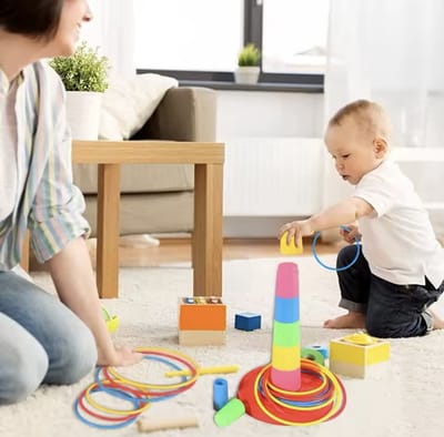 Ringwerpen Baby's - Speelgoed voor Baby's en Peuters - Ontwikkelingsspeelgoed - Fijne motoriek - Montessori Speelgoed - Kerstcadeau - Cadeau voor Sinterklaas - A4.1