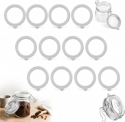 Set van 12 Siliconen Afsluitringen voor Inmaakpotten – Lekvrije Vervangringen voor Glazen Potten en Deksel – Duurzame Voedselveilige Rubber Ringen voor Inmaken en Opslag