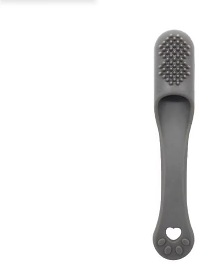 Rieba® Tandenborstel Hond & Kat - Tandenborstel Siliconen - Tanden - Honden - Katten - Tandverzorging - Tand Reinigen - Hondentandenborstel - Grijs