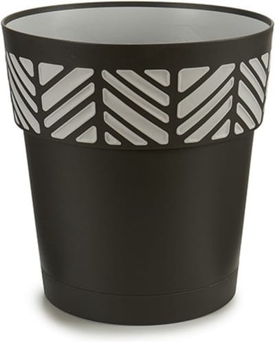 Kunststof Orfeo bloempot/plantenpot antraciet 30 cm - Bloempotten voor binnen en buiten