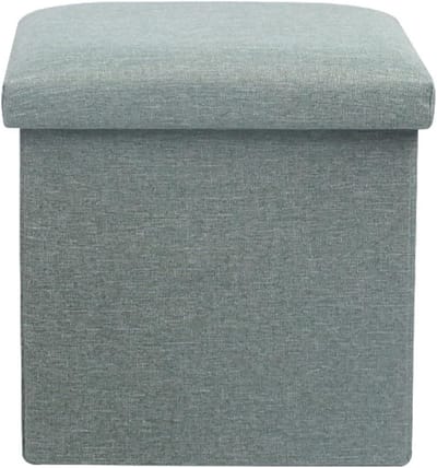 Opbergkubus met Deksel - Voetenbank Kruk - Ruimte Besparen - Opvouwbaar Ontwerp - 28x27.5x30cm - Groen