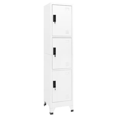 vidaXL - Lockerkast - 38x45x180 - cm - staal - wit
