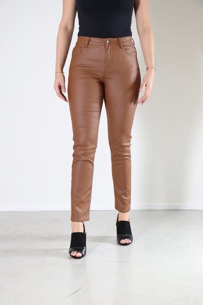New Star dames broek - broek gecoat dames - Tanna - camel - Lengte 31 - maat 29