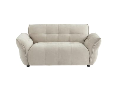 Vente-unique Driezitsbank en fauteuil van beige gechineerde stof NAPIZO