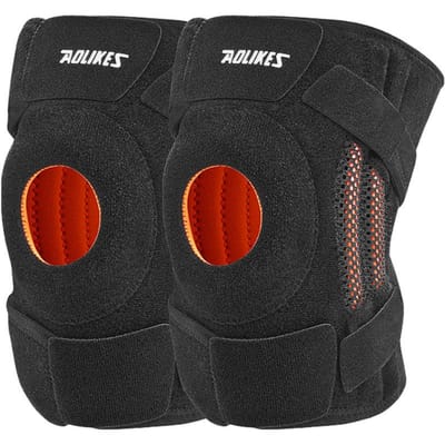 Aolikes 1 Paire Genouillères Avec Stabilisateurs Latéraux Idéal Pour Douleurs au Genou Soin du Genou Rotulien Parfait Pour Hommes Ainsi Que Femmes - Course à Pied Vélo Escalade