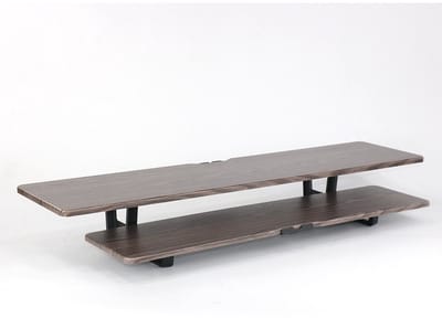 Casemania Monitorstandaard met Telefoonhouder - Donker Bruin - Beeldscherm Verhoger voor 2 Monitoren - Tweelaags Monitor Standaard met Opbergplank - Extra Brede Bureauverhoger - Beeldschermstandaard - Bureau Organizer voor Thuiswerkplek en Kantoor