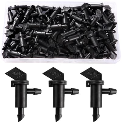 60Pcs 1GPH 4l/hr Irrigation Flag Dripper - Drip Irrigator voor Tuin - Emitter Sprinkler Drippers - Drip Radiators Tuin Flag Irrigation Dripper - voor Drip Irrigation Hose - Zwart