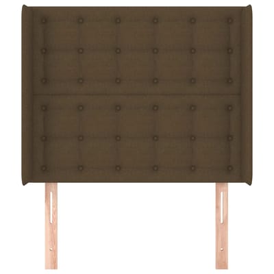 vidaXL - Hoofdbord - met - randen - 83x16x118/128 - cm - stof - donkerbruin