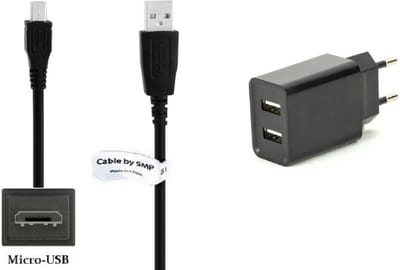 OneOne 2.1A lader met 2 poorten + 0,95m standaard Micro USB kabel. Oplader adapter past op JBL Flip 2 / 3 / 4, Clip 1 / 2 / 3 / Plus / Clip 3SAND, Clip + Plus, Go, Go 2, Go Plus, Charge 1 / 2 / 2+ / 3 / plus