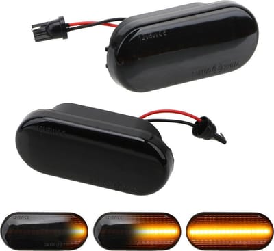 Dynamische Richtingaanwijzers voor Auto - LED Knipperlichten zijkant - Universeel voor o.a. VW, Seat, Ford & Skoda - Waterdicht - Plug & Play - Set Links + Rechts