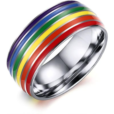 Regenboog Lesbische Ringen Koperkleurig Roestvrij Staal Lgbt Pride Ring 6mm Breedte 12 red