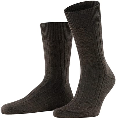 FALKE Teppich im Schuh eenkleurig wol sokken heren bruin - maat 39-40
