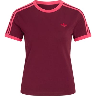 Adidas Originals 3-stripes Slim T-shirt Dames Rood