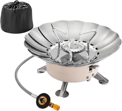 Camping Kooktoestel - Reisbrander Verwarming - Buiten Koken - Gelijkmatige Warmte - 13.5 cm Hoog - Zilver