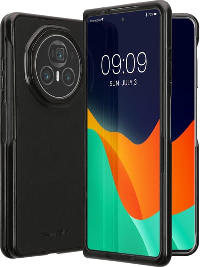 kwmobile Hoesje geschikt voor HONOR Magic V3 - 2-delig telefoonhoesje in zwart - Imitatieleer