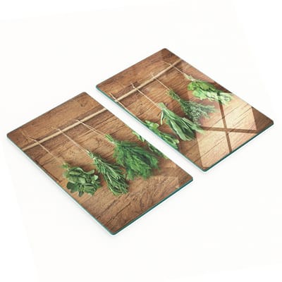 Decoratieve glazen snij- en serveerplanken voor kruiden en hout, 2x30x52 cm