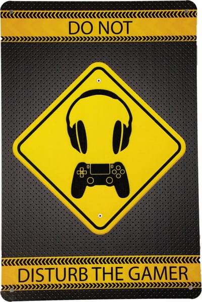 Do Not Disturb Gamer - Game decoratie - Metalen wandbord - Gaming - Metalen borden - Game room - Tekstbord - Wandborden - Cave & Garden