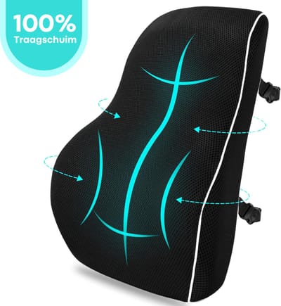 FLOOQ Rugkussen Orthopedisch & Ergonomisch voor Auto en Bureaustoel - Onderrug - PU-Spons Lendekussen