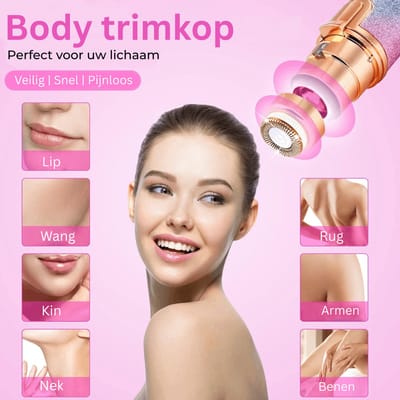 HEZIVO® Wenkbrauw Trimmer - Precisietrimmer 2-in-1 - Neushaartrimmer - Oortrimmer - Waterdicht - Oplaadbaar - Roze