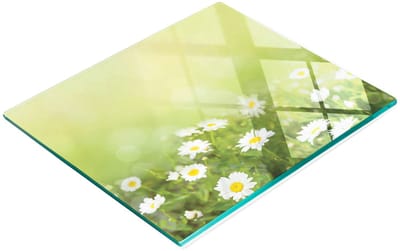 Decoratieve glazen snijplank met madeliefjesmotief, 60x52 cm