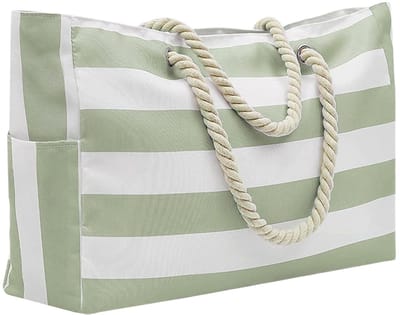 Allecto - Canvas Strandtas - Waterdichte Handtas - Grote Formaat - Smaragdgroen - Draagbare Tas - Perfect voor Strand en Dagjes Uit - Voor Vrouwen