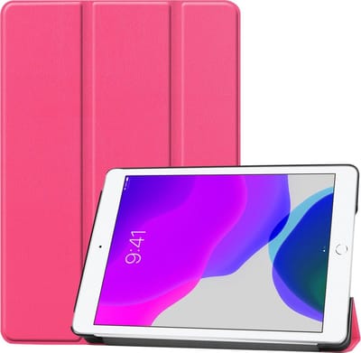 Hoes - Geschikt voor Apple iPad 7 (2019) - 10.2 inch - 7e Generatie - Dun & Stevig - Trifold Bookcase - Hard Cover - Hardcover Book Case - Tablet Hoesje - Roze
