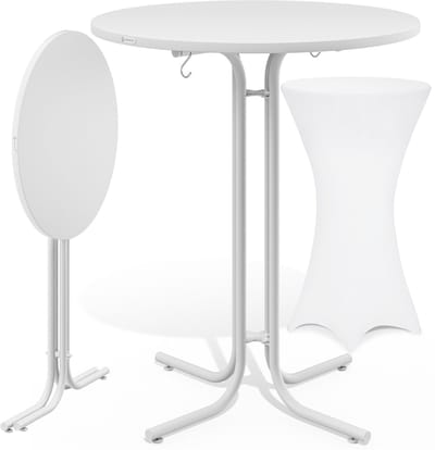 Casaria Statafel - Inclusief Hoes Inklapbaar 80x110cm Metaal - Wit